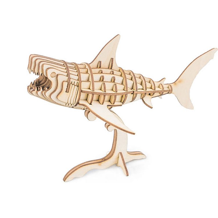 [Only Ship To U.S.] Rolife Modern 3D Wooden Puzzle - Sea animals TG274 Shark | Robotime Online