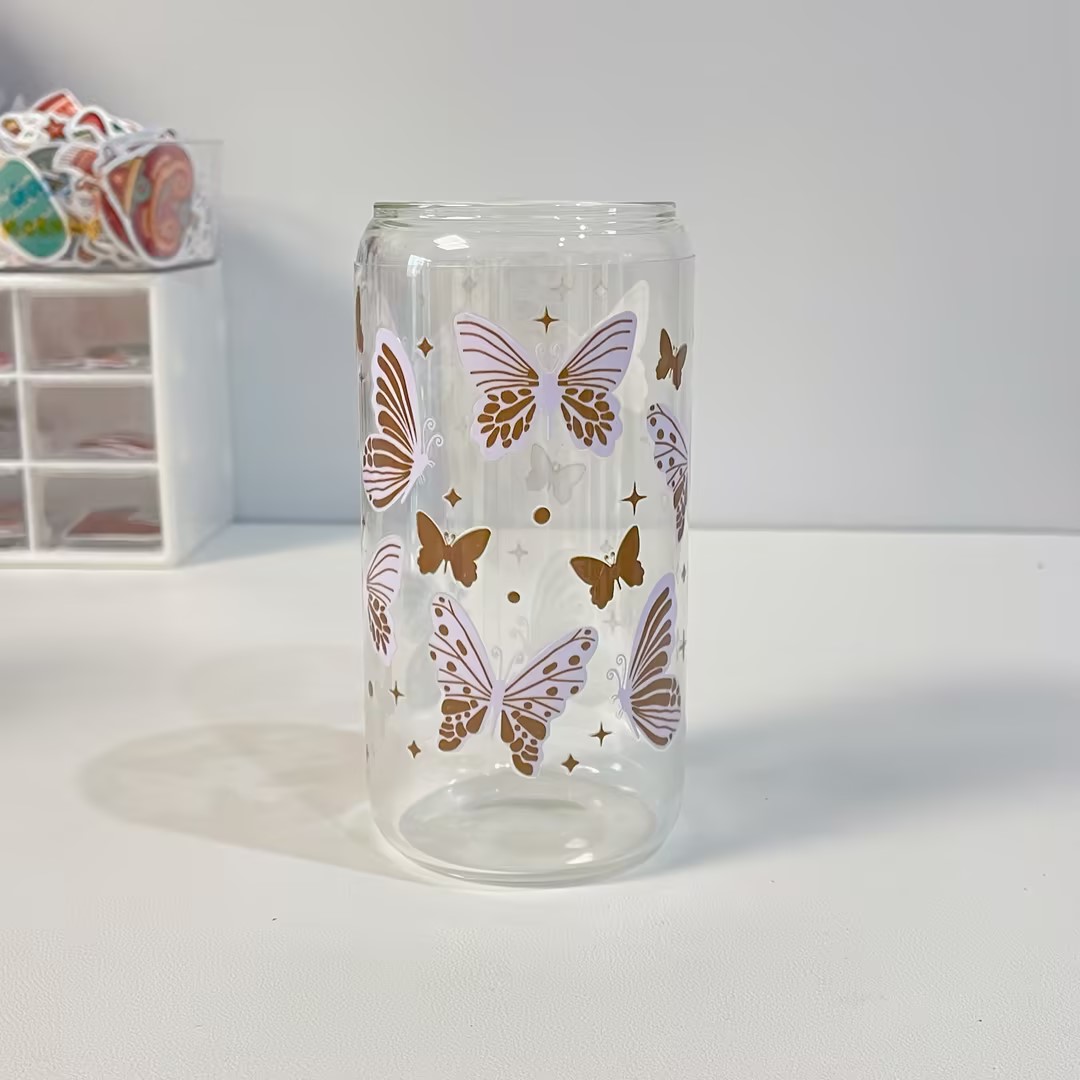 Maneifurui™  Butterfly Glass Can