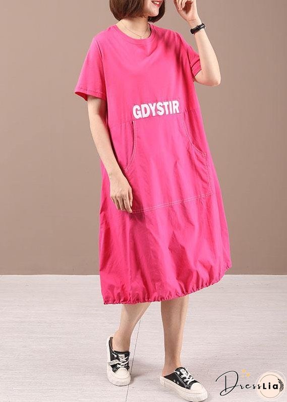 Style Black Pockets Patchwork Graphic Summer Cotton Party Dresses Short Sleeve