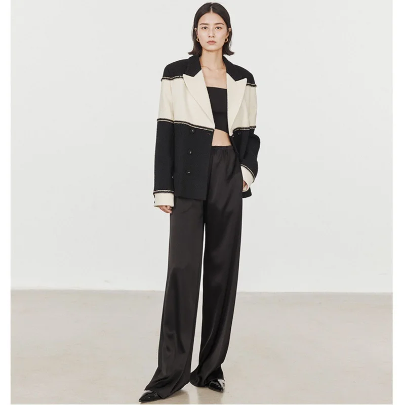 Toloer Toloer Wide Leg Pants Female Summer High Waist Hanging Feeling Pants Female Spring And Autumn Straight Tube Casual Floor Trousers Cloud Pants-Outfit Ideas