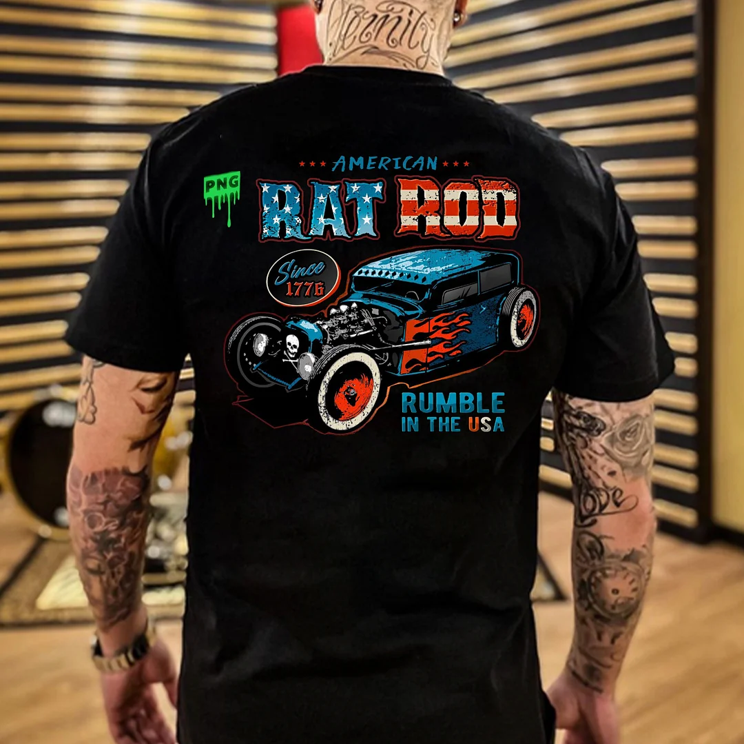 AMERICAN RAT ROD Classic Car Print Men's T-shirt