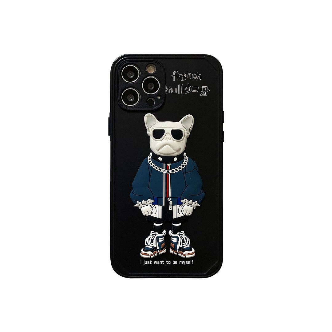 3D Hip- Hop French Pulldog Phone Case