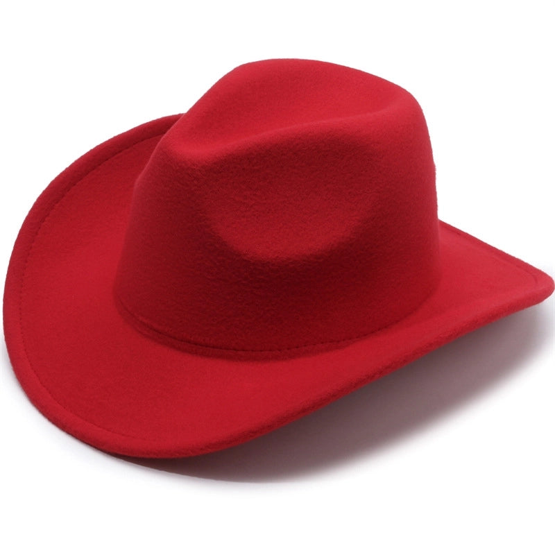 Spring And Summer Style Woolen Cloth Cowboy Hat Men And Women Couples Ethnic Style Roll-up Hat Sunshade Hat Jazz Hat