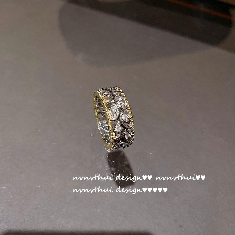Retro palace style shining zircon ring-zachics