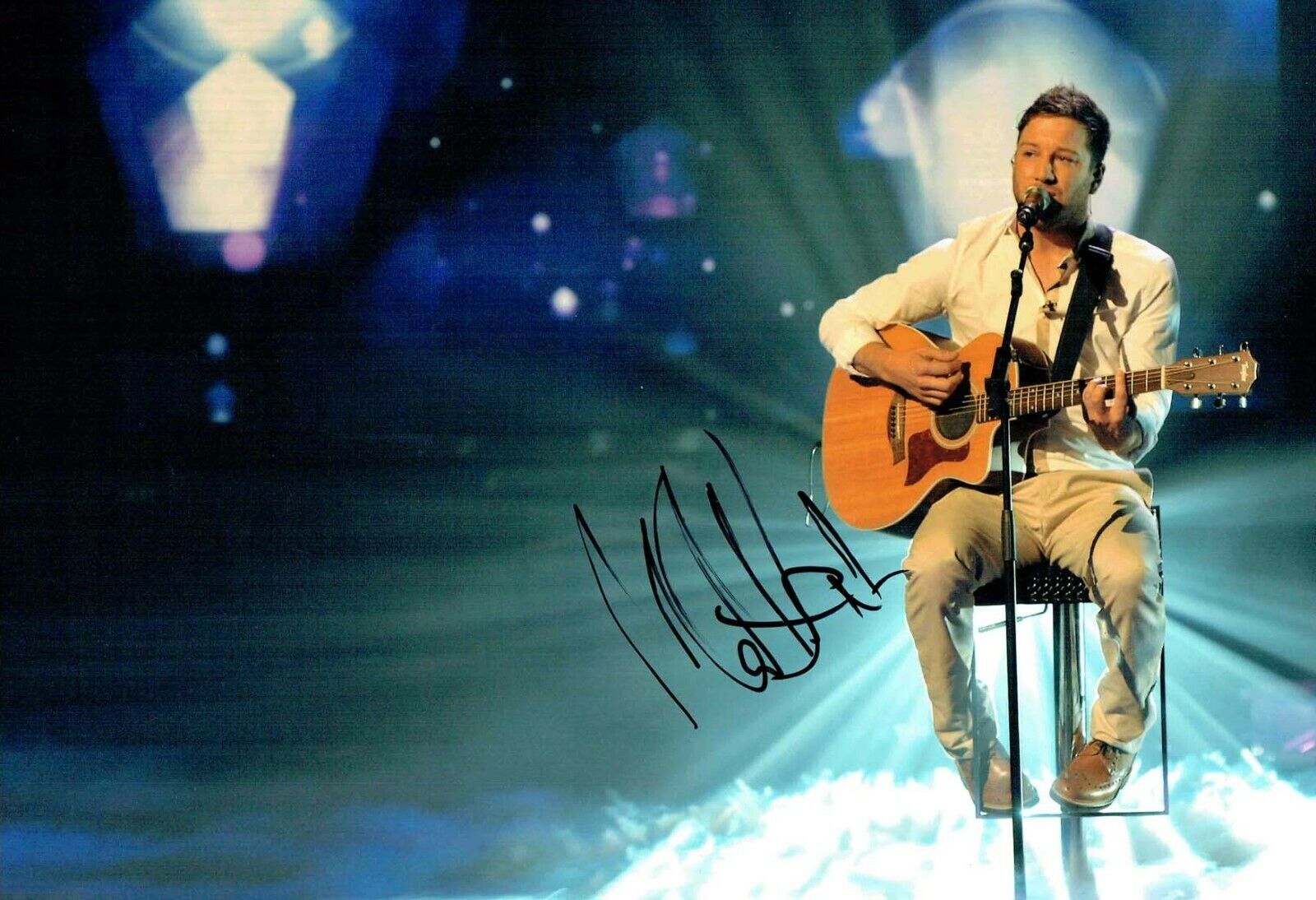 Matt CARDLE The X Factor Winner SIGNED Autograph 12x8 Photo Poster painting 2 AFTAL COA