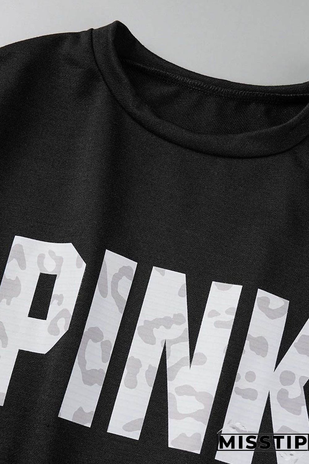 Blue Casual Letter Print Patchwork O Neck Long Sleeve Two Pieces