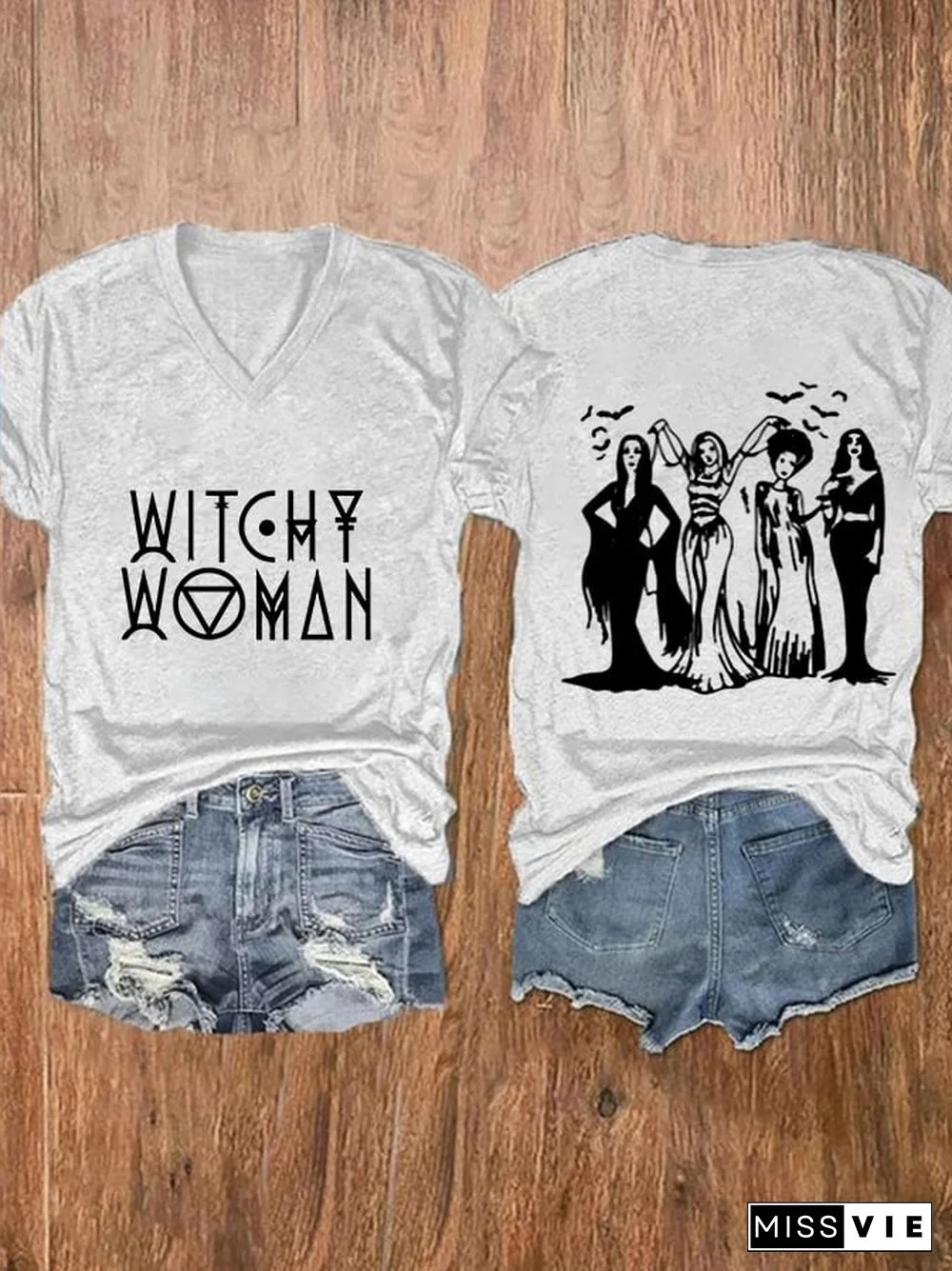 Women's Witchy Woman Print Casual T-Shirt