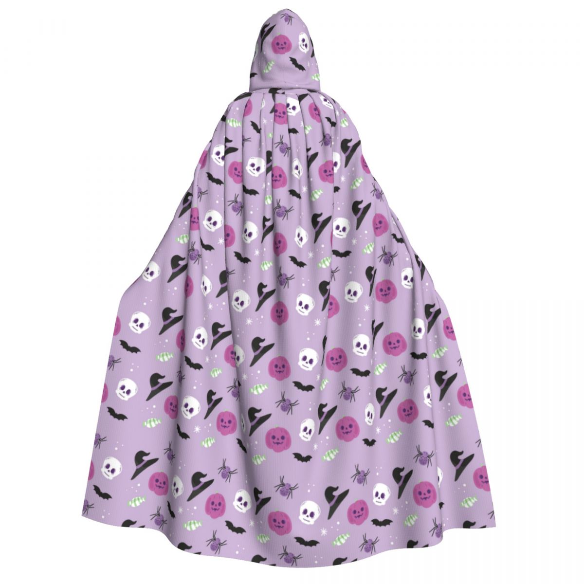 Halloween Pastel Pattern Unisex Adults Hooded Cloak