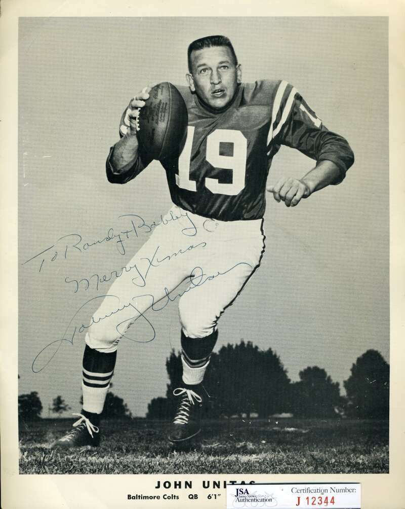 Johnny Unitas JSA Coa Hand Signed 8x10 Colts Vintage Photo Poster painting Autograph