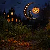 Solar Powered Black Cat & Pumpkin Moon Stake Light Weatherproof Moon Cats LED Stakes Light Auto On/Off Halloween Decorations Solar Lamp for Outdoor Patio Pathway Yard Lawn Decors