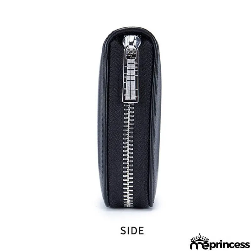 Unisex Multiple Compartment RFID Technology Anti-Scanning Card Slot Currency Wallet