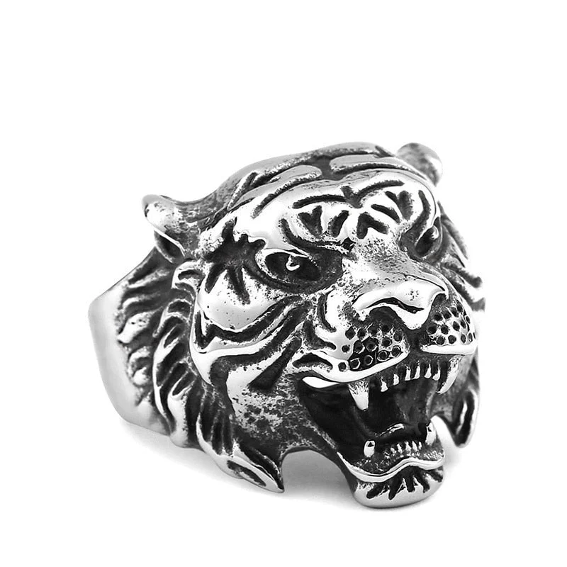 Christmas Gift Gothic Punk Men Rings Elephant Trendy Goat Wolf Bull Eagle Retro Male Animals Rings Jewelry Halloween Accessories Gifts