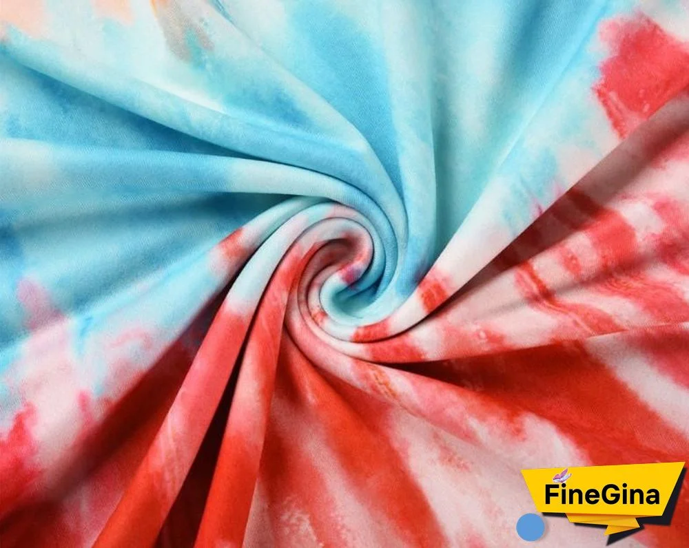 V Neck Soft Tie-Dyed Printed Slit Dress