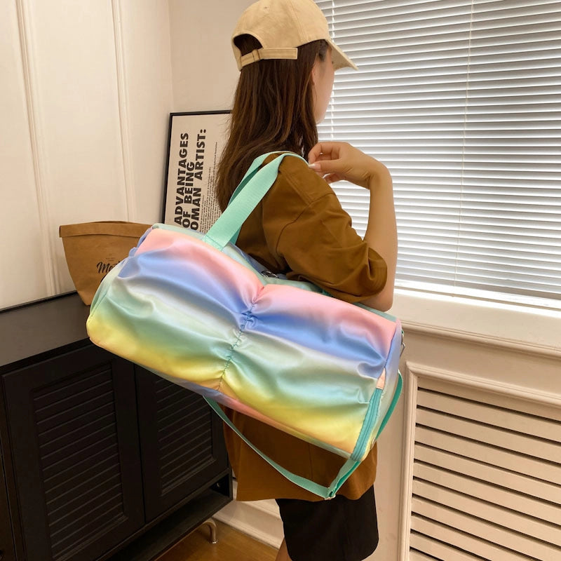 Unisex Streetwear Gradient Color Oxford Cloth Waterproof Travel Bags