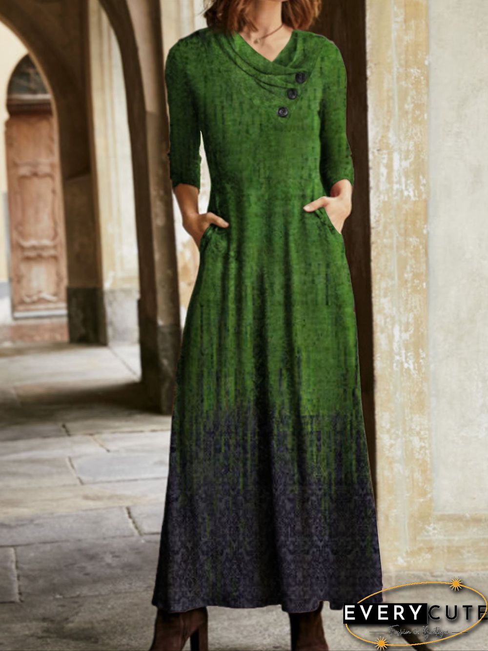 Loosen Cowl Neck Knitting Dress