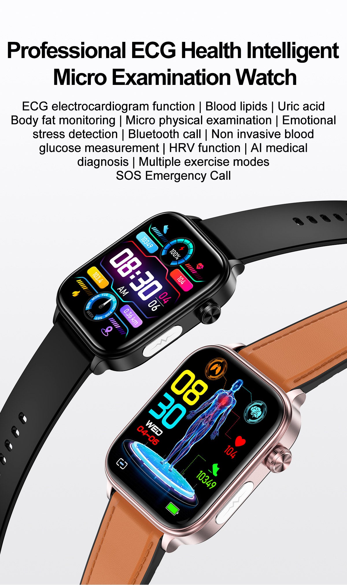 Flupar Smart Health Watch Display