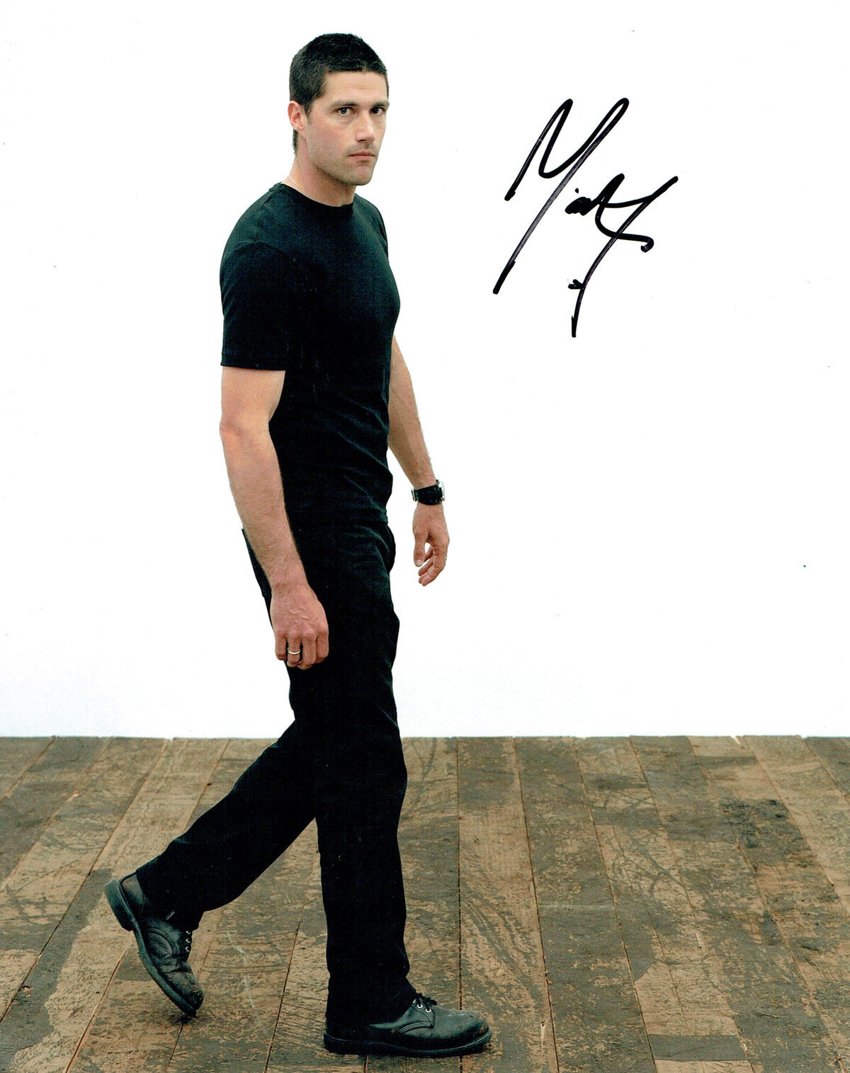 MATTHEW FOX Original Signed Autograph 10x8 Photo Poster painting AFTAL COA LOST Actor