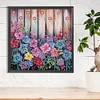 >SALE<5D DIY Partial Special Shaped Drill Diamond Painting Flowers in The Fence30x30cm