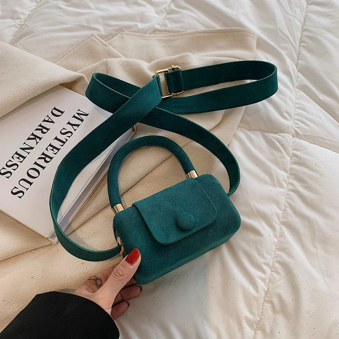 էѧӧܧ Small Vintage Faux suede Underarm Baguette Shoulder Crossbody Bags For Women 2021 Winter Simple Handbags and Purses
