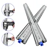 [US Local Warehouse] Heavy Duty Drawer Slides 3-Fold Guide Rail with Lock Full Extension Ball Bearing Rails 300 Lbs Drawer Slides for RV Truck Mechanical Cabinet