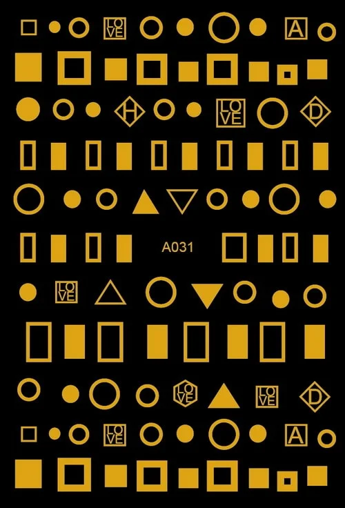 Black Wave Gold Stars White Line Nail Art Stickers Designs Manicure Sticker Back Glue Accessories for Nail Art Decoration Decals