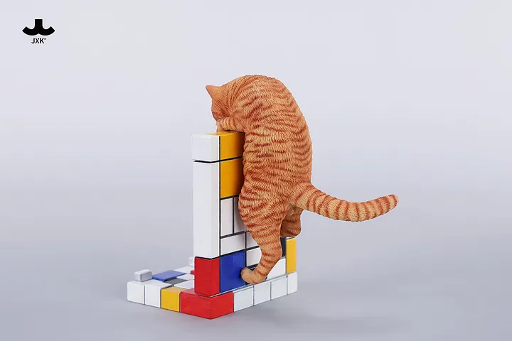 JXK 1/6 Scale Mondrian Wall-Climbing Cat Statue