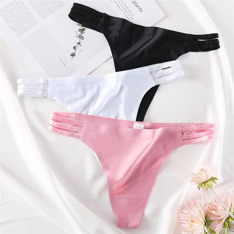 Sexy Women Thongs Underwear Panties G-String for Female Underpants Solid Color Lingerie Seamless Panties Ultra-thin Pantys M-XL