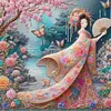Japanese Beauty-11CT Stamped Cross Stitch 50*50cm/19.69*19.69in
