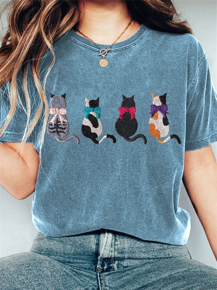 ★人気★SLOW ACID★WOMANS CAT PRINT SPAN TURTLE NECK T-SHIRT womens_take_it_slow_triblend_k