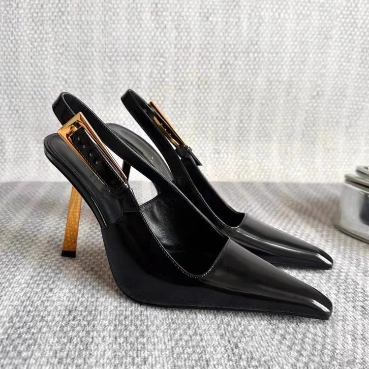 Yyvonne Summer New Light Mouth Heel High Heels Women Feel Small Square Head Black Sandals Women Shoes