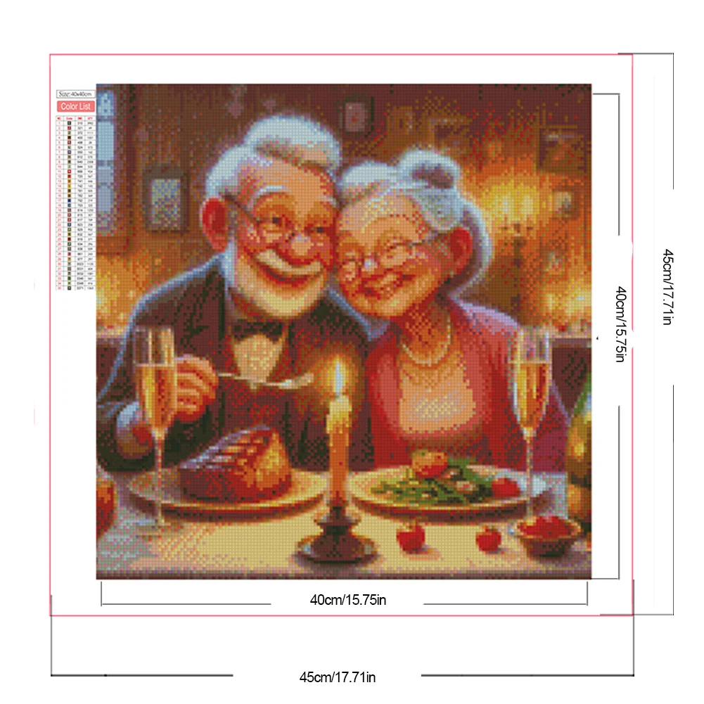 Partial AB Diamond Painting - Full Round Drill - Old People(Canvas|45*45cm)