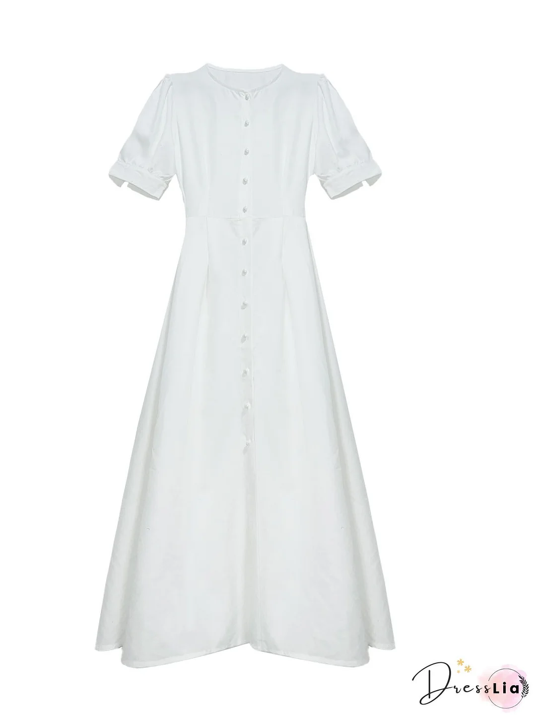 Women Stain Swing Long Dress Belted Puff Short Sleeve V Neck Loose Casual Party Cocktail Dress Vestidos