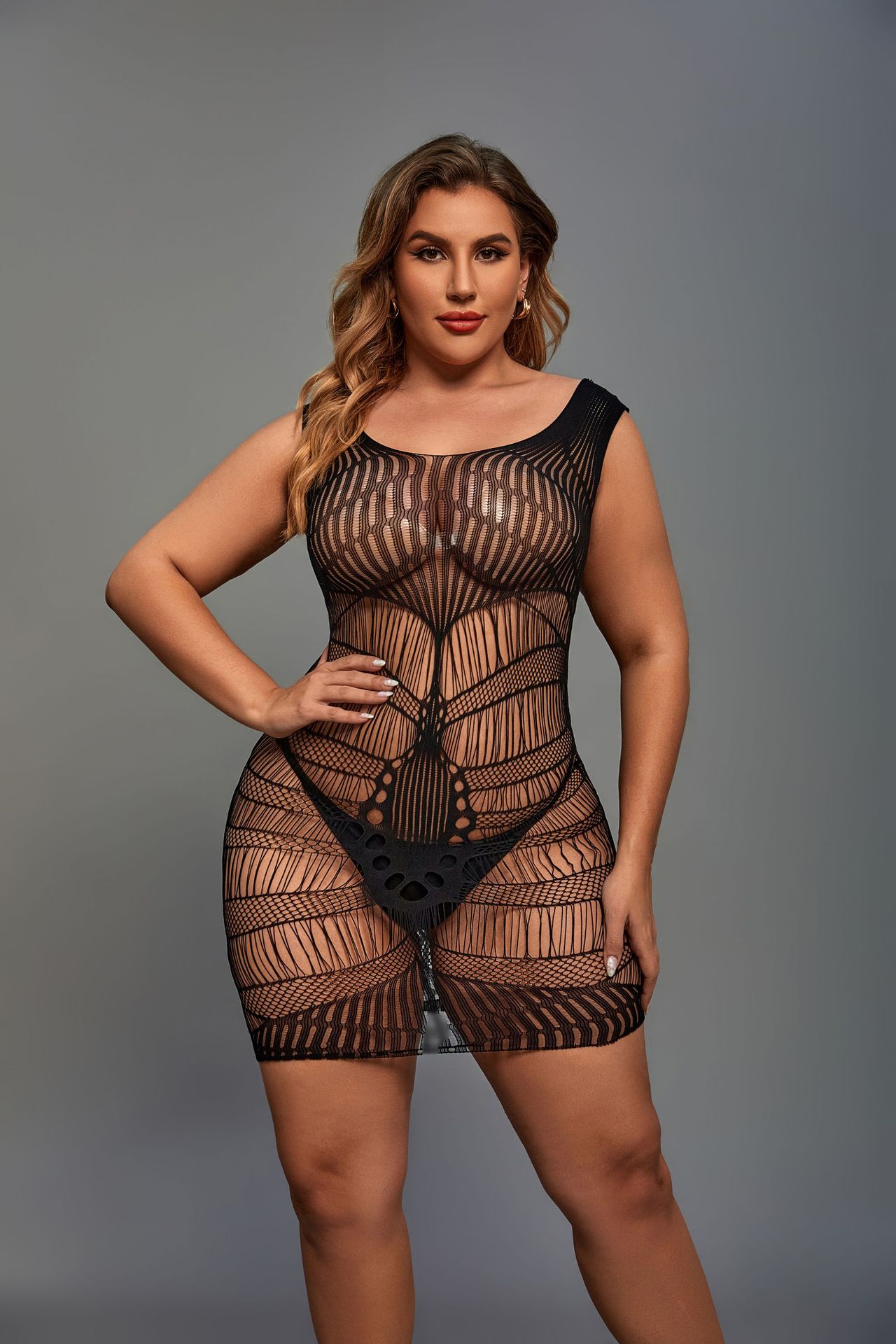 Lovingerie - Sexy Free Jumpsuit Sheer Cutout Erotic Netting Wear