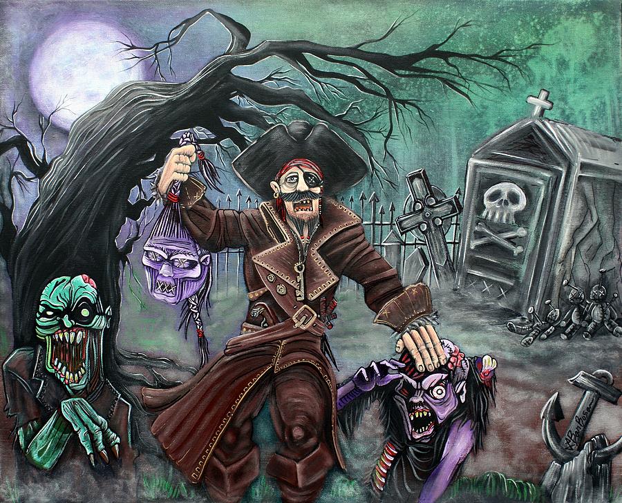 Halloween Pirate And Skeleton 40*50CM(Canvas) Full Round Drill Diamond Painting gbfke