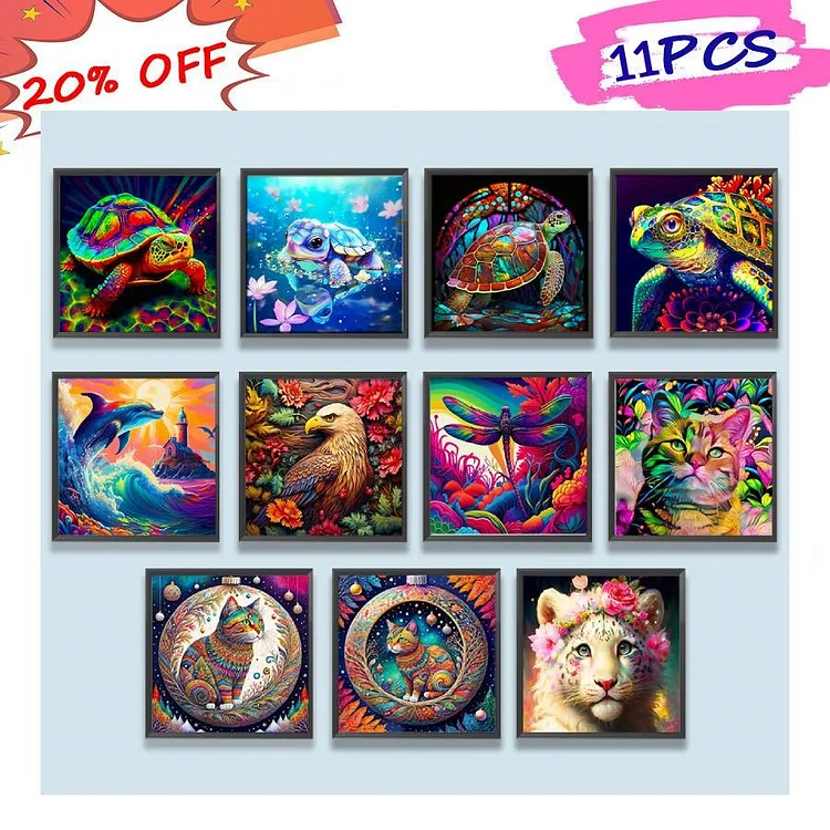 Colorful Animal World 30*30CM(Canvas) Full Round Drill Diamond Painting gbfke