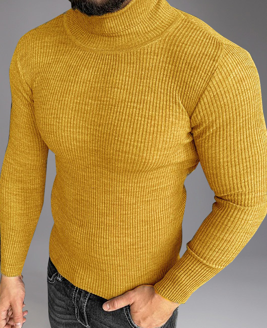 Casual High Neck Knitted Slim Fit Sweater