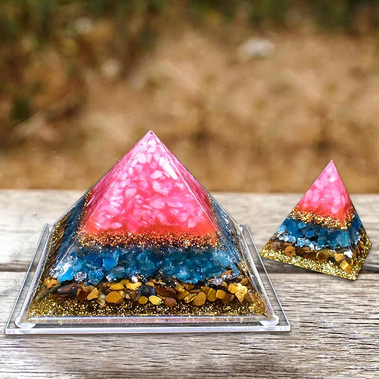 Green Aventurine Tiger Eye Pink crystal Orgone Pyramid
