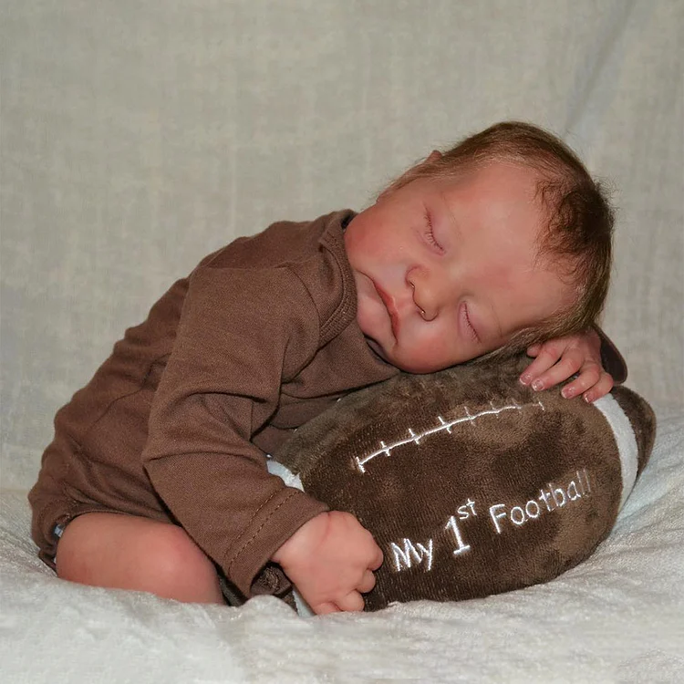  20" Newborn Sleeping Silicone Vinyl Baby Preemie Handmade Soft Lifelike Reborn Baby Doll Boy Rigita with Heartbeat💖 & Sound🔊 - Reborndollsshop®-Reborndollsshop®