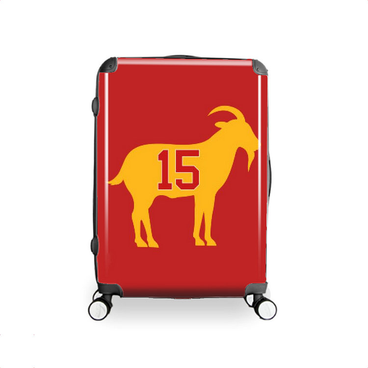 Patrick Mahomes GOAT 15, Kansas City Chiefs Hardside Luggage
