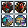4pcs Diamond Painting -DIY Round Drill Stained Glass Animal