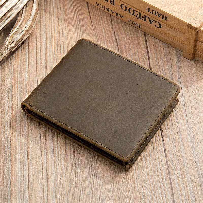 Durable Plain Casual Cash Card Holder Vintage Leather Wallets