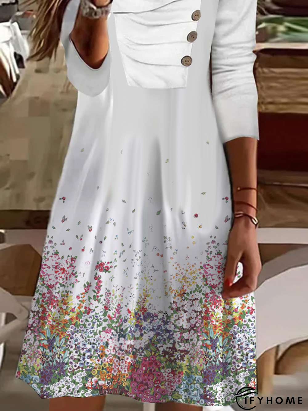 Casual Lapel Collar Loose Dress | IFYHOME