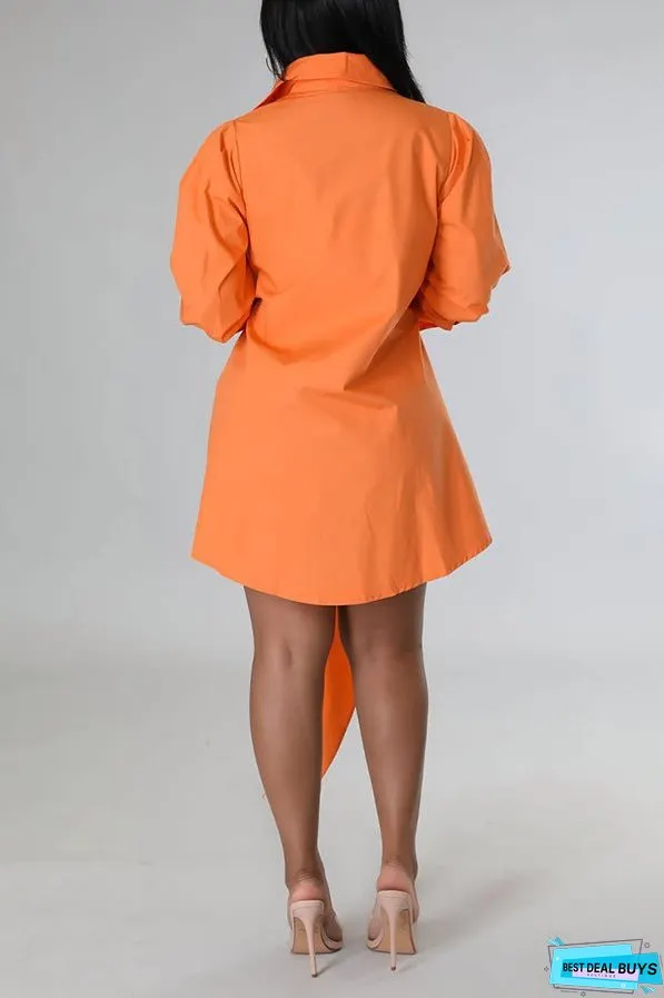 Modern Tie Front Shirt Dress