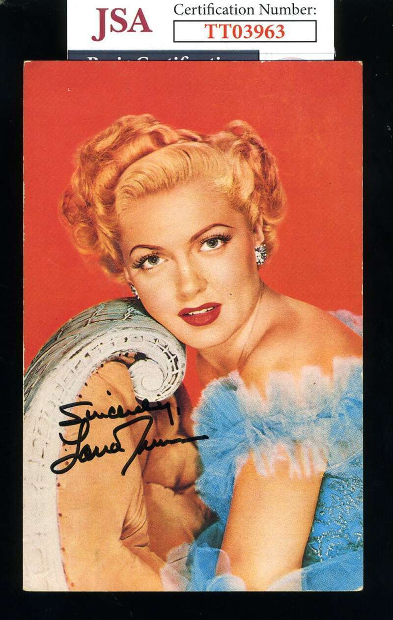 Lana Turner JSA Coa Signed Photo Poster painting Postcard Autograph