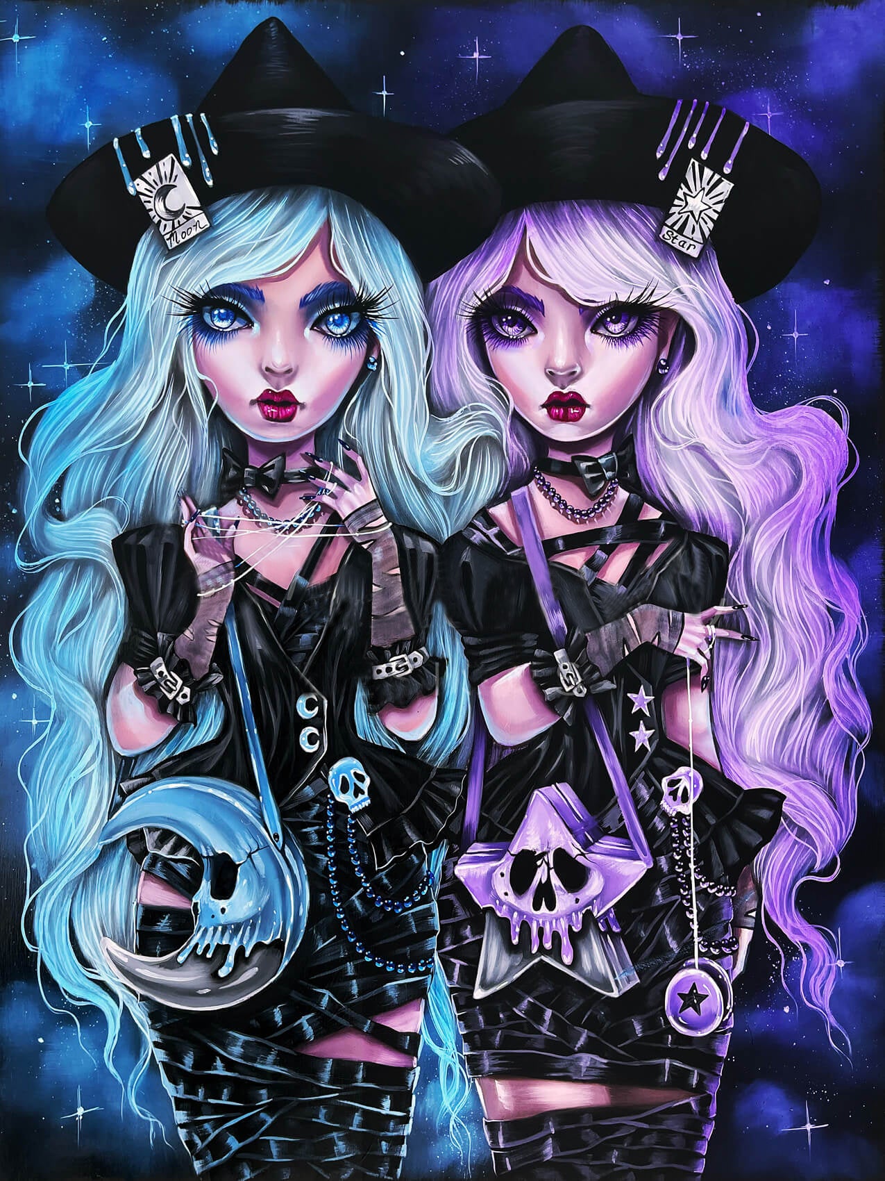 Horror Goth Doll Twins 40*50CM(Canvas) Full Round Drill Diamond Painting gbfke