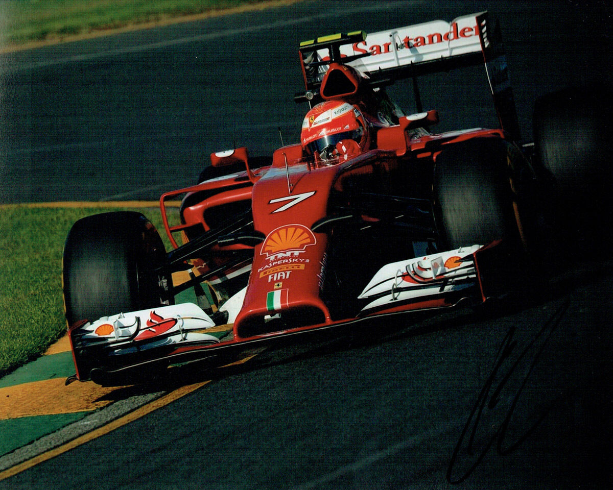 Kimi RAIKKONEN SIGNED Ferrari F1 Autograph 10x8 Photo Poster painting AFTAL COA RARE