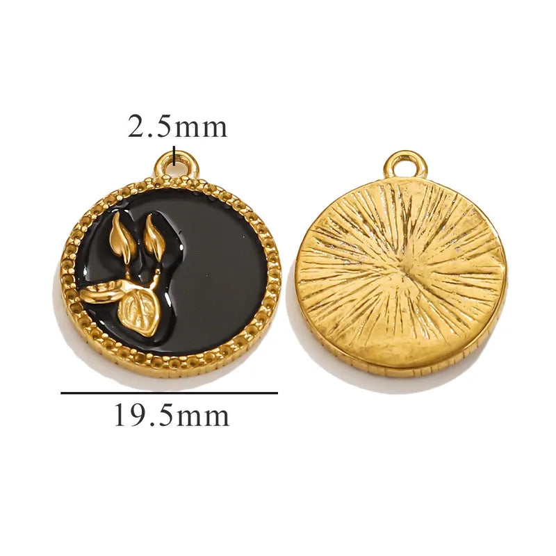 1 Piece 18 * 23mm 19mm 20.5mm 304 Stainless Steel Leaf Rose Flower Pendant Jewelry Accessories