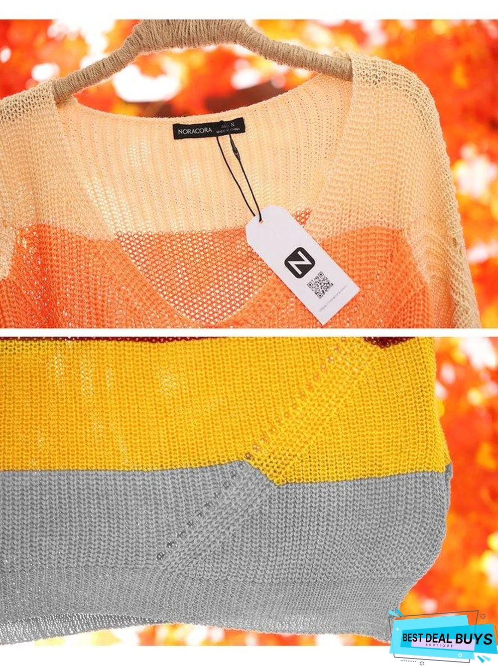 Long Sleeve V Neck Casual Sweater