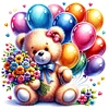 (40*40cm)Bear - Round Partial AB Drill Diamond Painting