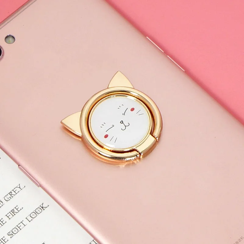 Adorable Cat Gold Plated Phone Ring Holder Finger Kickstand